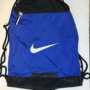 Nike Black and Blue Drawstring Backpack